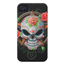 De zwarte Ster van de Schedel van de suiker, iPhone 4 Case-Mate Hoesjes