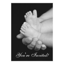 De zwarte & Witte Uitnodiging van het Baby shower 