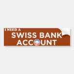 De Zwitserse Bankrekening van Obama Bumperstickers