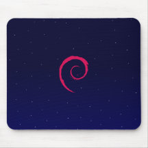 Debian avec un arrière - plan de l'espace tapis de souris