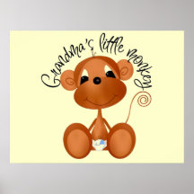 Décor de mur de singe de bébé affiche