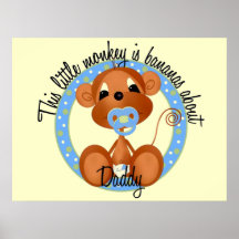 Décor de mur de singe de bébé affiche