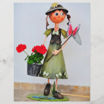 Décor de sourire de jardin de fille prospectus en couleur