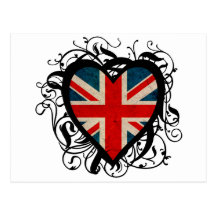 Decoratief Brits Hart Wenskaart