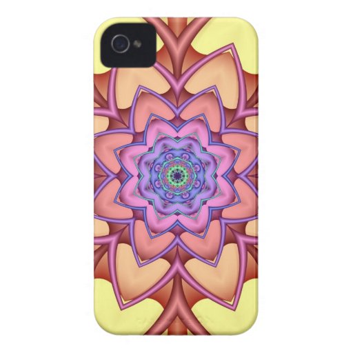 Decoratieve abstracte iPhone 4 de bloem van de gev iPhone 4 Case-Mate Hoesjes