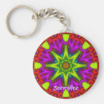 Decoratieve caleidoscoop Keychain met naam Sleutel Hangers