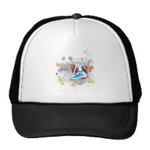 dee Vlaamse gaai elegante vector II Trucker Petten