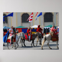 Défilé médiéval de chevaliers affiche