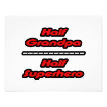 Demi de super héros de demi de grand-papa faire-parts