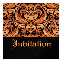 Demi d'invitation de partie de Halloween de boule 