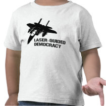 Démocratie/paix à guidage laser par la puissance d t-shirts