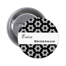 Demoiselle d'honneur noire et blanche de motif de  pin's avec agrafe