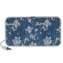 Denim floral sur le filet haut-parleurs PC