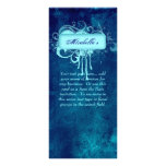 Denim grunge floral de bleu de spa de salon de car carte double en  couleur