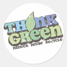 Denk de Groene Dag van de Aarde Ronde Sticker