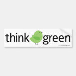 Denk de Groene Sticker van de Bumper van de Vogel Bumpersticker