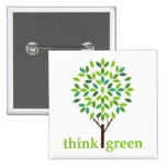 Denk Groene Knoop Speld Buttons