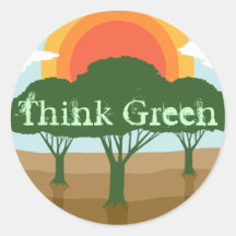 Denk Groene Stickers