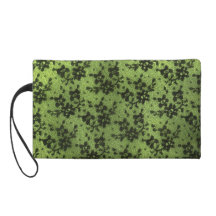 Dentelle noire avec l'arrière - plan vert pochette avec dragonne