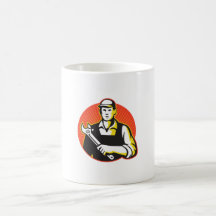 Dépanneur de mécanicien avec la clé réglable rétro mugs à café