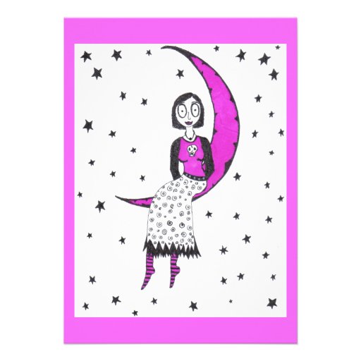 Déplaisant au-dessus de la lune et des étoiles cartons d'invitation