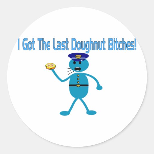 Dernier beignet autocollant rond