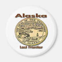 Dernier joint d'état de frontière de l'Alaska Magnets Pour Réfrigérateur