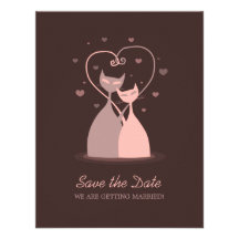 Des chats d'amour - sauvez le faire-part de date