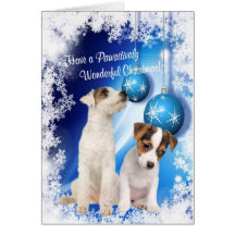 Des souhaits de Noël de Jack Russell - customisez- Cartes De Vœux