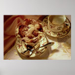 Dessert de pâque servi dans un bol en verre affiche