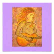 dessin de guitare acoustique cartons d'invitation