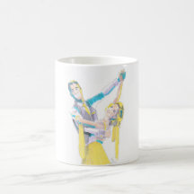 Dessin de valse de danseurs de salle de bal mug