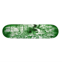 Dessin noir et vert Trippy psychédélique de feuill Plateaux De Skate