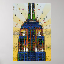 Dessus du style psychédélique de l'état NYC d'empi Posters