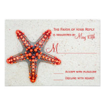 Destination rouge de plage de sable d'étoiles de m invitations