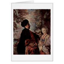 Détail vénitien de vacances par Antoine Watteau Cartes De Vœux