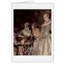 Détail vénitien de vacances par Antoine Watteau Cartes De Vœux