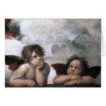 Deux anges, beaux-arts de cru de Raphael Carte De Vœux