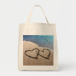 Deux coeurs dans le sable sac