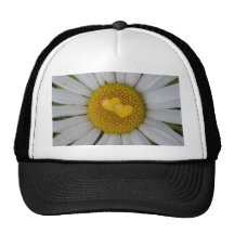 Deux coeurs sur la marguerite des prés casquette de camionneur
