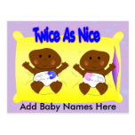 Deux fois aussi Nice carte postale de baby shower 