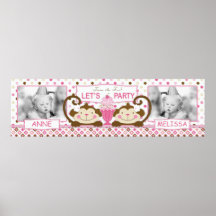 Deux fois la bannière de FILLES d'amusement Poster