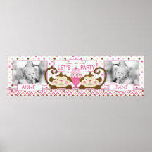 Deux fois la bannière de FILLES d'amusement Affiches