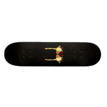 Deux girafes avec les coeurs rouges d'amour. Bande Skateboards Cutomisables