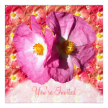 Deux invitations roses de fleur