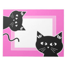 Deux roses indien drôles de chats noirs blocs-notes mémo