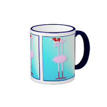 Deux tasses de flamants de Noël
