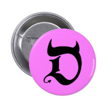 Devil (black impression/en rose vif) badges