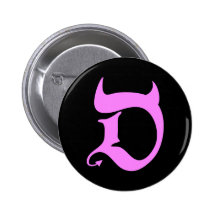 Devil (impression rose vive/black) pin's