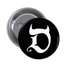 Devil (impression white/black) badge